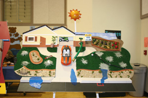 Photo of one of the water waste displays used in teaching good water use habits to kids.