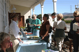 Photo of visitors getting information