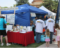 Photo of a busy booth